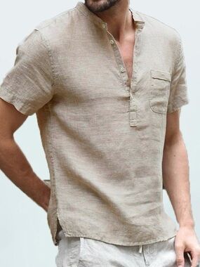 Men's Full Size Casual Solid Color Button Detail Shirt Plus Size